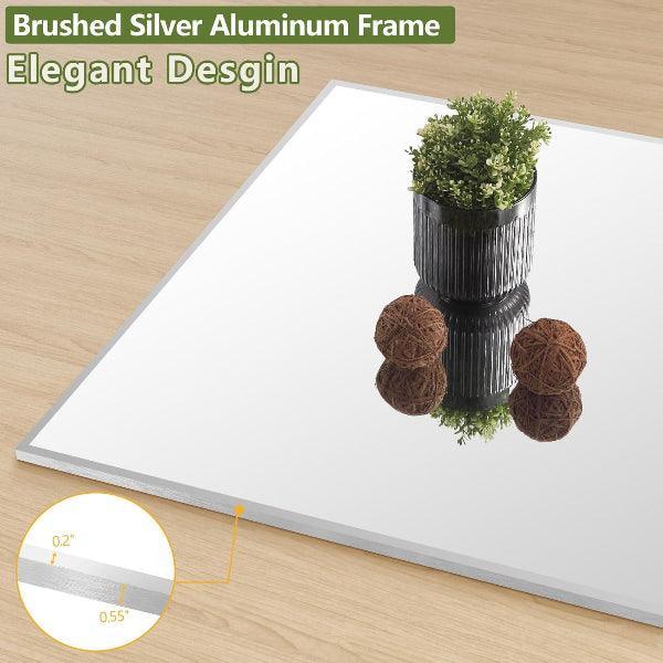 MELOMOIR Oversized Floor Mirror, Free Standing Leaning or Hanging, Suitable for Bedroom Living Room Home Gym Cloakroom, Thin Aluminum Frame, Tempered Glass, Silver - MIRRORONS