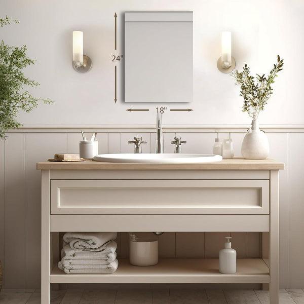 Bathroom Vanity Mirror Frameless Mirror with Polished Edge, Hangs Horizontally or Vertically, Shatterproof Bathroom Mirror for Wall. - MIRRORONS