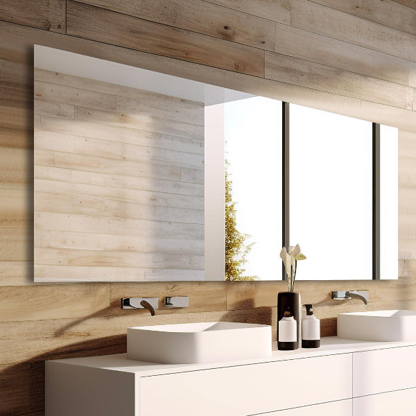 Bathroom Vanity Mirror Frameless Mirror with Polished Edge, Hangs Horizontally or Vertically, Shatterproof Bathroom Mirror for Wall. - MIRRORONS