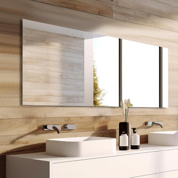 Bathroom Vanity Mirror Frameless Mirror with Polished Edge, Hangs Horizontally or Vertically, Shatterproof Bathroom Mirror for Wall. - MIRRORONS