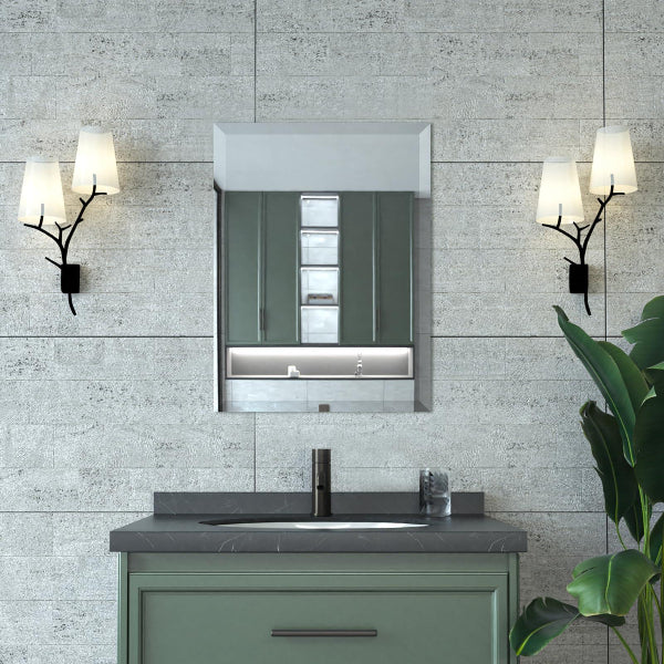 Beveled Mirror, Bathroom Mirrors for Wall, Frameless Rectangle Bathroom Mirror with Beveled Edge, Hangs Horizontally or Vertically, Upgraded Packing - MIRRORONS