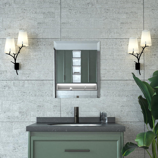 Beveled Mirror, Bathroom Mirrors for Wall, Frameless Rectangle Bathroom Mirror with Beveled Edge, Hangs Horizontally or Vertically, Upgraded Packing - MIRRORONS
