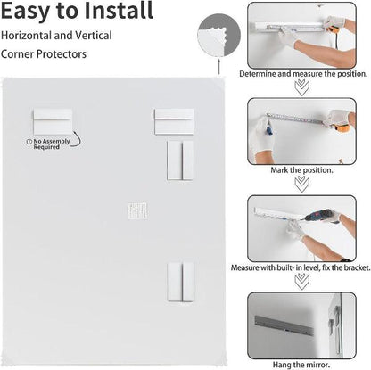 Beveled Mirror, Wall Mirror, Frameless Rectangle Bathroom Mirror with Beveled Edge, Hangs Horizontally or Vertically. Rounded Corner Tempered Mirror - MIRRORONS