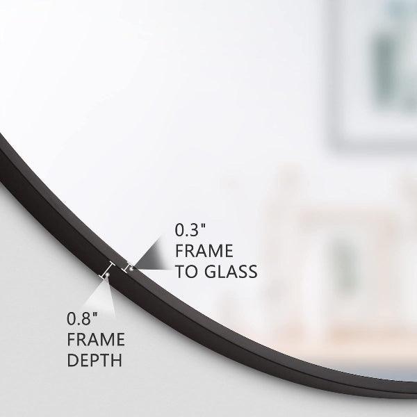 Black Round Mirror, Bathroom Mirrors Shatterproof Round Mirror, Metal Frame Vanity Mirror for Living Room Bedroom Entryways, Copper-Free Mirror - MIRRORONS