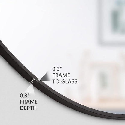 Black Round Mirror, Bathroom Mirrors Shatterproof Round Mirror, Metal Frame Vanity Mirror for Living Room Bedroom Entryways, Copper-Free Mirror - MIRRORONS