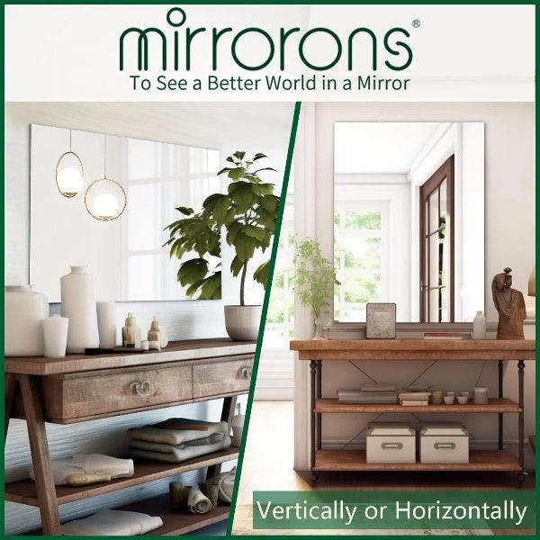 Frameless Mirror, Wall Mirror, Modern Rectangle Bathroom Mirrors for Wall with Polished Edge, Horizontally or Vertically,Shatterproof Mirror - MIRRORONS