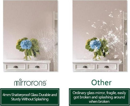 Frameless Mirror, Wall Mirror, Modern Rectangle Bathroom Mirrors for Wall with Polished Edge, Horizontally or Vertically,Shatterproof Mirror - MIRRORONS