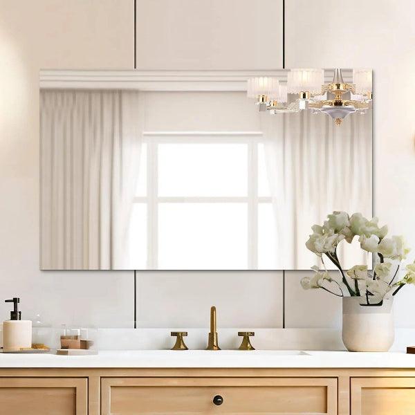 Frameless Mirror, Wall Mirror, Modern Rectangle Bathroom Mirrors for Wall with Polished Edge, Horizontally or Vertically,Shatterproof Mirror - MIRRORONS