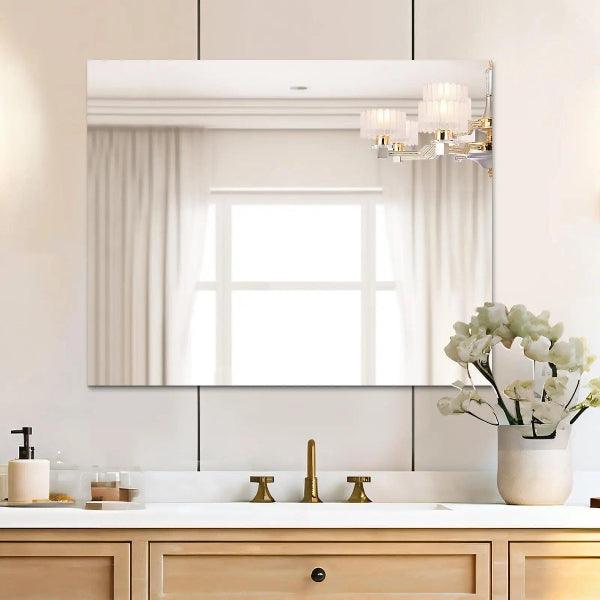 Frameless Mirror, Wall Mirror, Modern Rectangle Bathroom Mirrors for Wall with Polished Edge, Horizontally or Vertically,Shatterproof Mirror - MIRRORONS