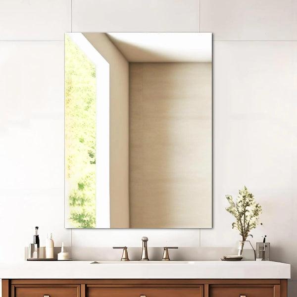 Frameless Mirror, Wall Mirror, Modern Rectangle Bathroom Mirrors for Wall with Polished Edge, Horizontally or Vertically,Shatterproof Mirror - MIRRORONS