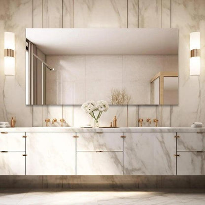 Frameless Mirror, Wall Mirror, Modern Rectangle Bathroom Mirrors for Wall with Polished Edge, Horizontally or Vertically,Shatterproof Mirror - MIRRORONS