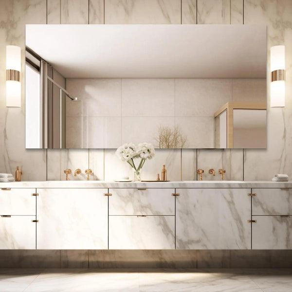 Frameless Mirror, Wall Mirror, Modern Rectangle Bathroom Mirrors for Wall with Polished Edge, Horizontally or Vertically,Shatterproof Mirror - MIRRORONS