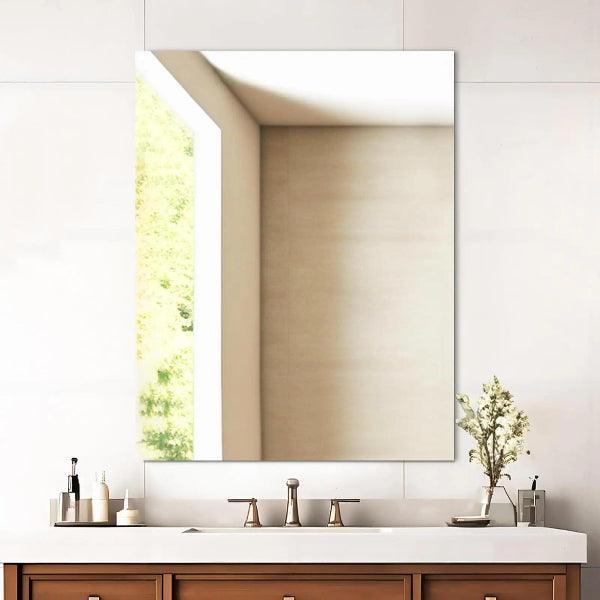Frameless Mirror, Wall Mirror, Modern Rectangle Bathroom Mirrors for Wall with Polished Edge, Horizontally or Vertically,Shatterproof Mirror - MIRRORONS