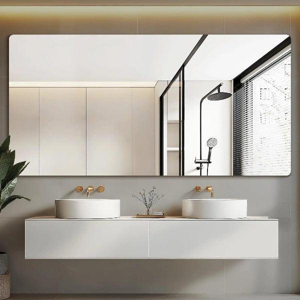 Frameless Mirror, Wall Mirror, Modern Rectangle Bathroom Mirrors for Wall with Polished Edge, Horizontally or Vertically,Shatterproof Mirror - MIRRORONS